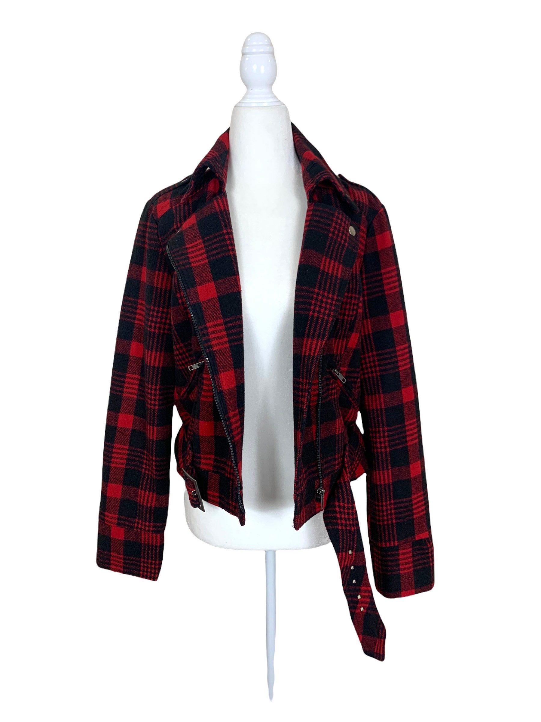 Buffalo Plaid Moto Jacket - Etsy
