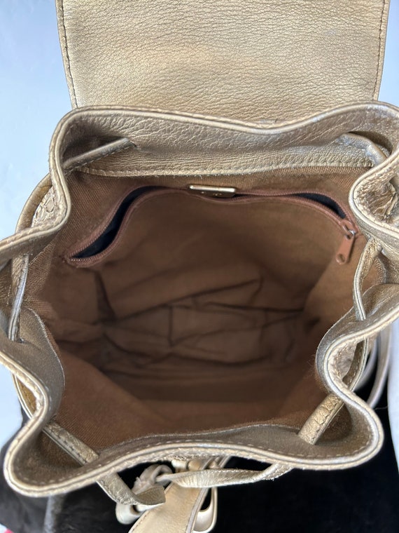 90’s Gold Snakeskin Mini Backpack - image 5