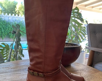 Stivali da equitazione in pelle marrone