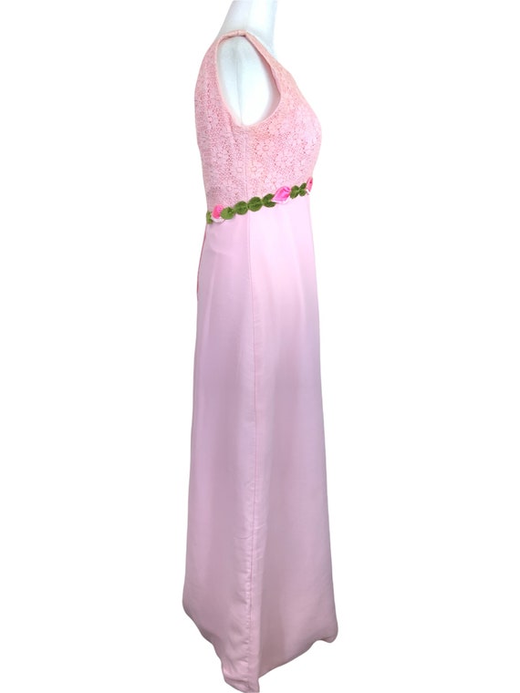 60's Pink Chiffon Sleeveless Dress - image 4