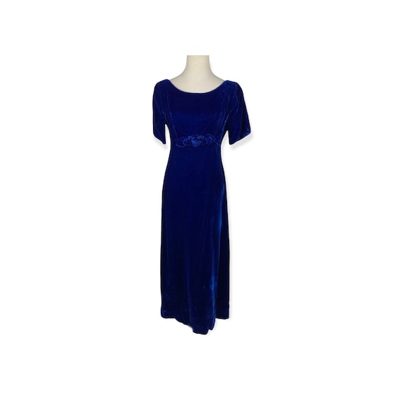 60's Velvet Empire Waist Maxi Dress - Etsy