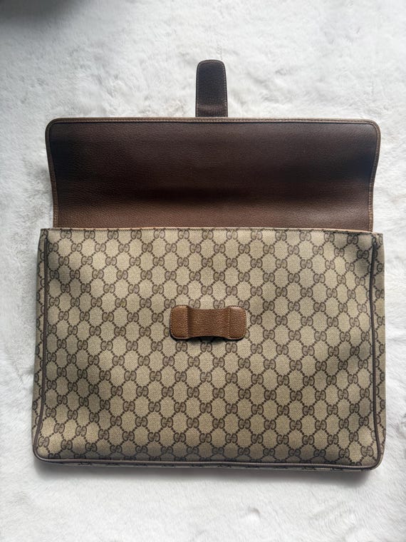 Vintage Gucci GG Plus Logo Portfolio Bag - Etsy