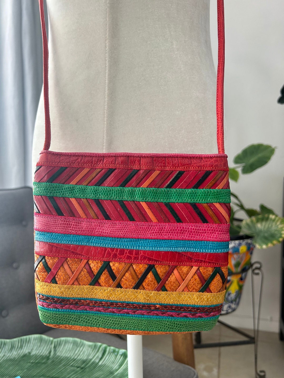 90's Colorful Snake Crossbody Bag - Etsy