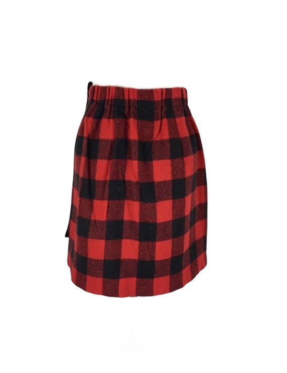 90’s Buffalo Plaid Wrap Mini Skirt - image 5