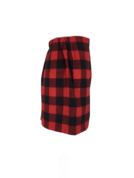 90’s Buffalo Plaid Wrap Mini Skirt - image 3