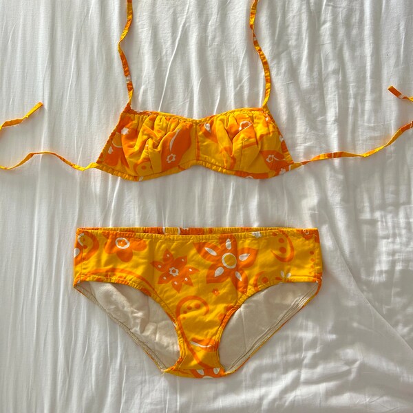Yellow Bikini Etsy