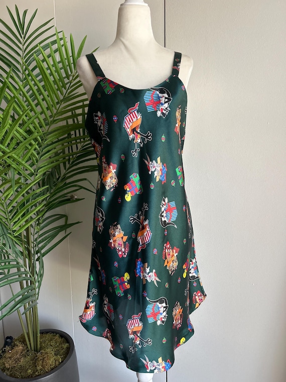 90’s Looney Tunes Print Satin Nightie