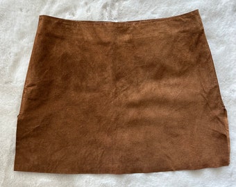 Hugo Buscati Brown Suede Mini Skirt