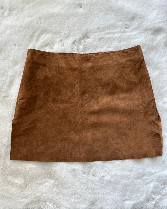 Hugo Buscati Brown Suede Mini Skirt