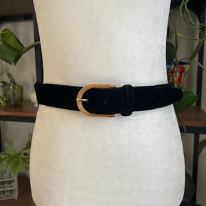 Vintage Black Velvet High Waisted Belt