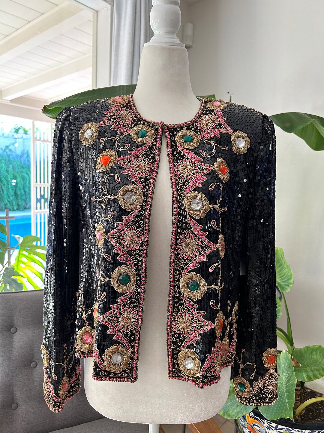 Vintage Beaded Evening Jacket - Etsy