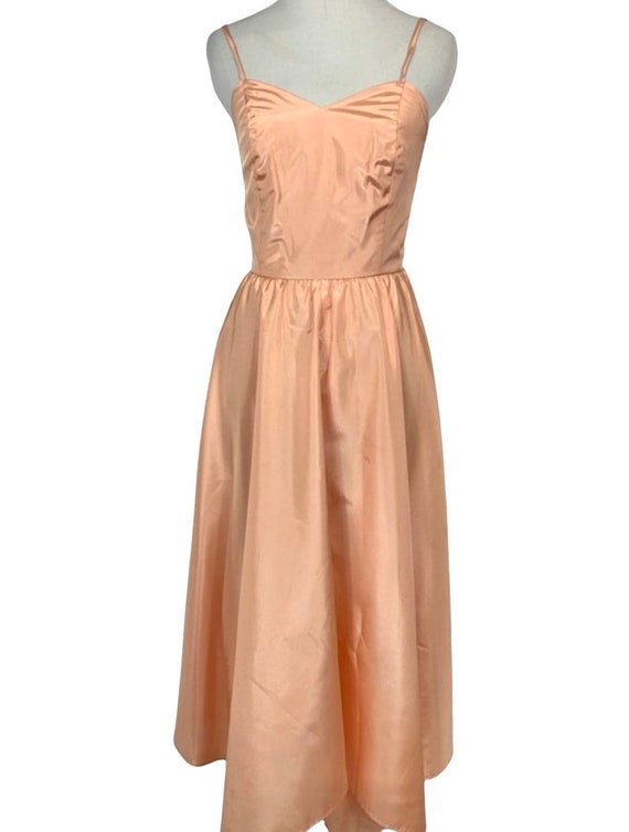 Vintage 70’s Peach Cocktail Dress - image 2