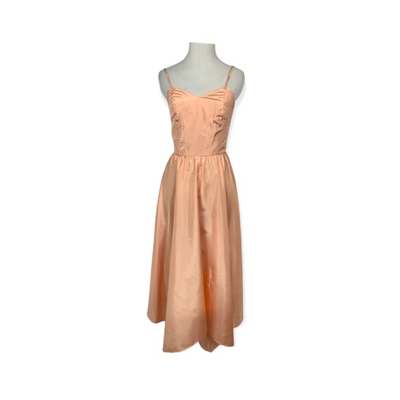 Vintage 70’s Peach Cocktail Dress - image 1