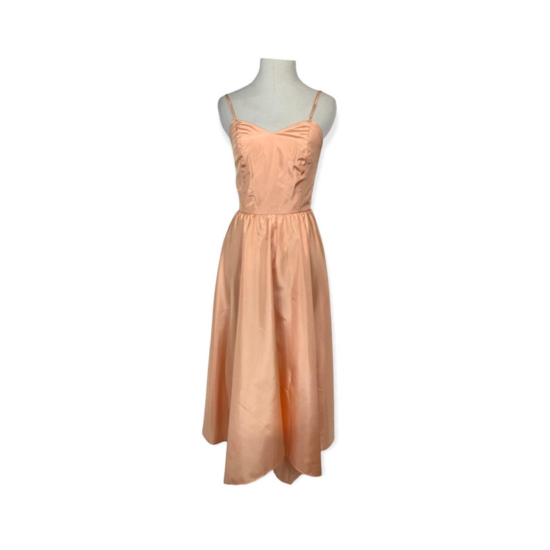 Vintage 70s Peach Cocktail Dress image 1