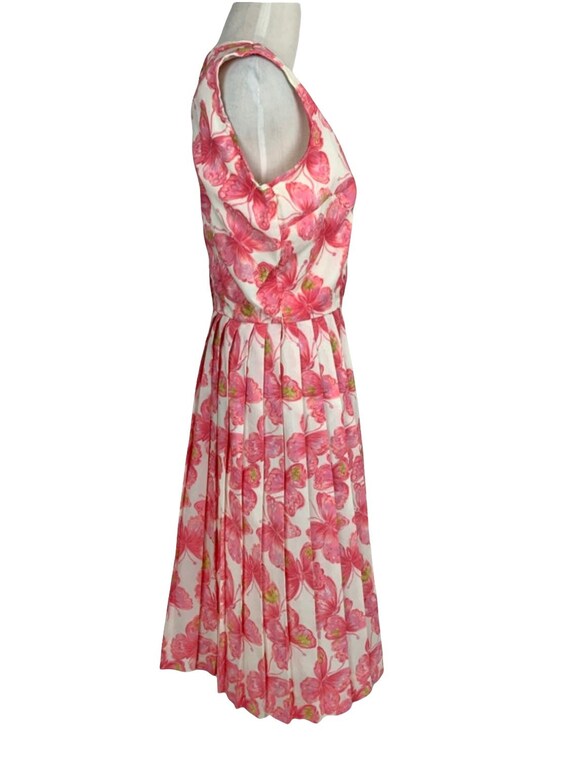 60's Butterfly Print Fit and Flare Sundress. - image 4