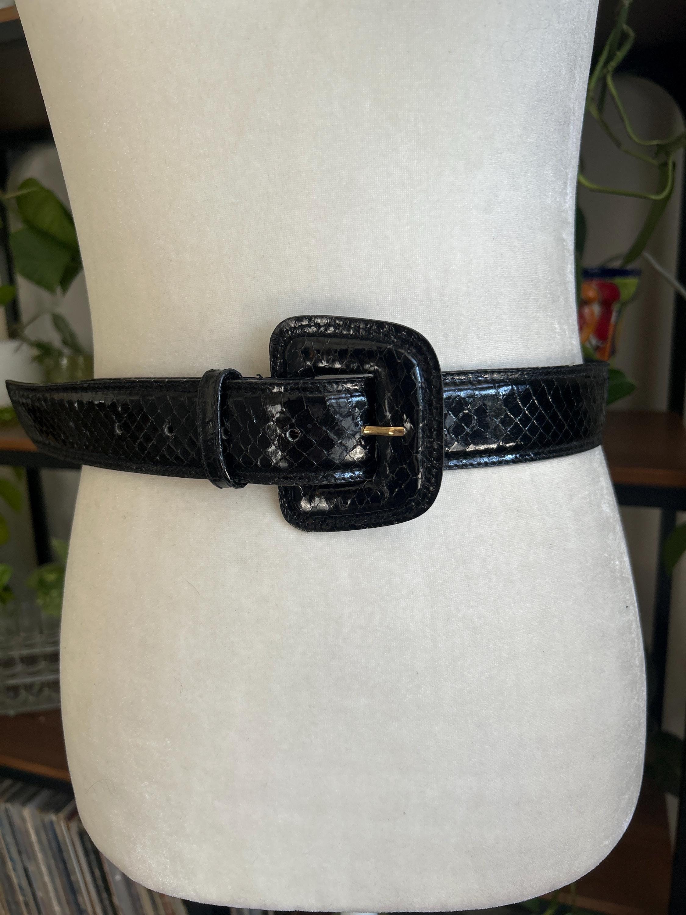 Vintage Black Snakeskin Belt - Etsy display picture 1