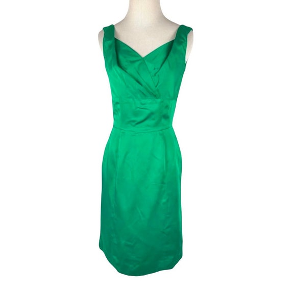 Vintage Emerald Green Silk Wriggle Dress - image 1