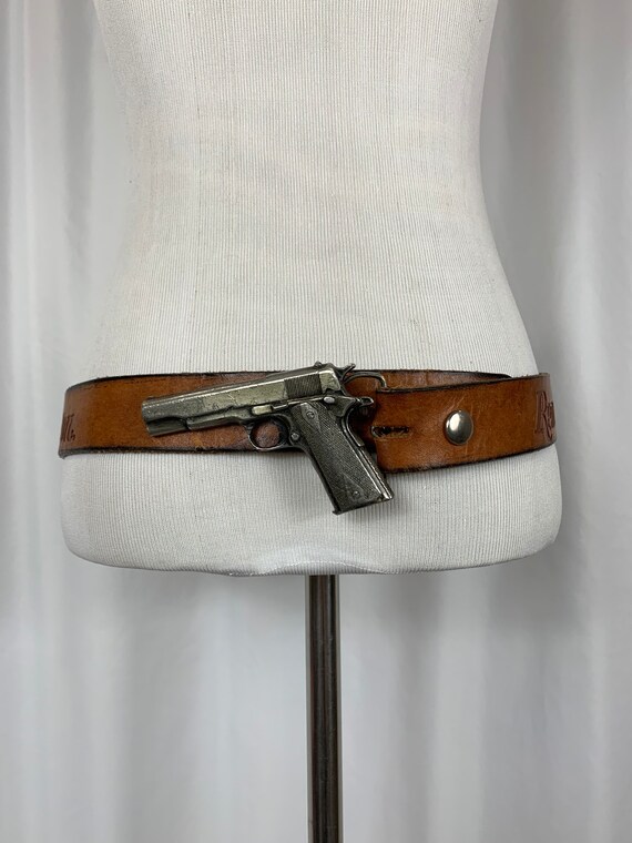 Vintage Remington Tooled Leather Belt