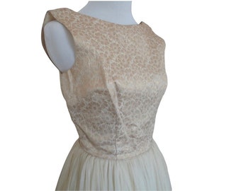 50&#39;s Brocade and Silk Chiffon Cupcake Dress