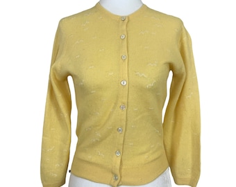 50's Ballantyne Cashmere Yellow Cardigan