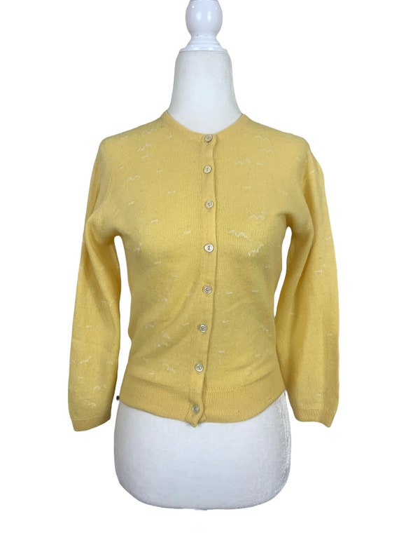 50's Ballantyne Cashmere Yellow Cardigan