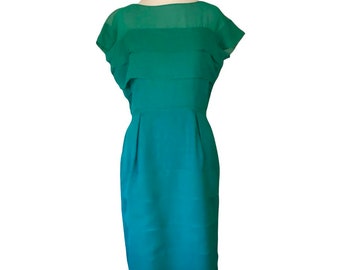 Emerald Green Silk Wriggle Dress