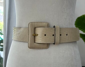 Barry Kieselstein-Cord White lizard Leather Belt with Gold Buckle BARRY KIESELSTEIN-CORD Genuine Lizard Belt-GORGEOUS | eBay main image 3