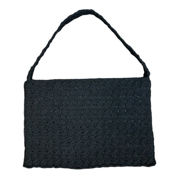 40's Black Corde Shoulder Bag - image 2