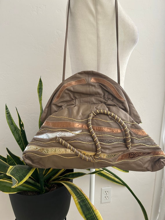 80's Leather Statement Bag - image 1