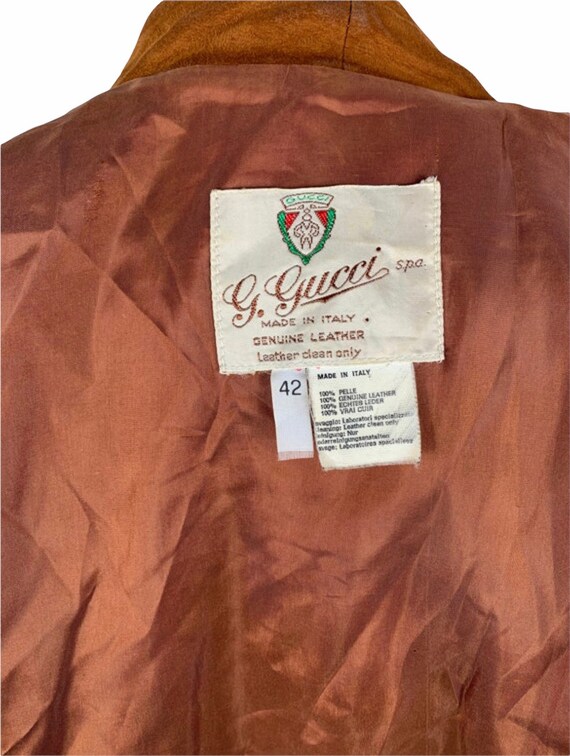 Vintage Rare 70's GUCCI Cropped Suede Jacket 42 - image 6