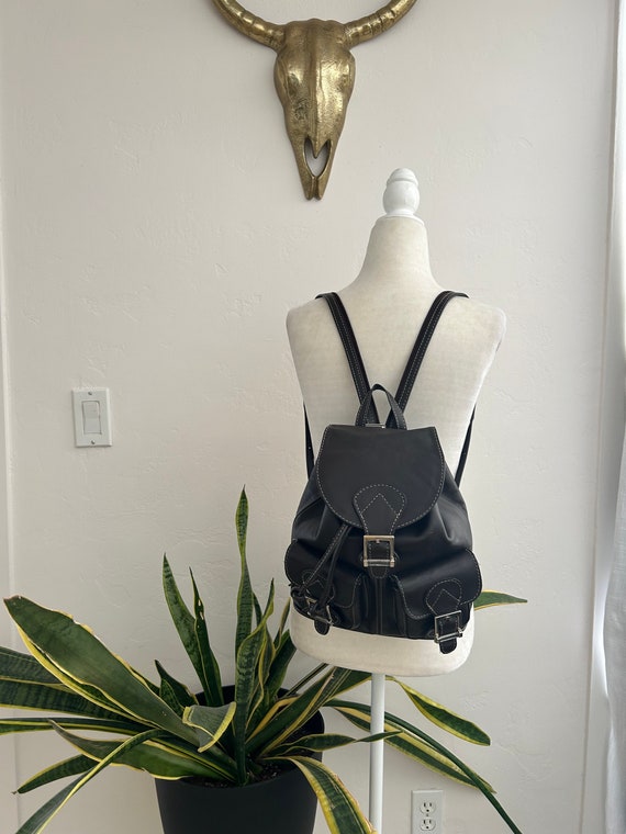 Brown Leather Mini Backpack - Etsy