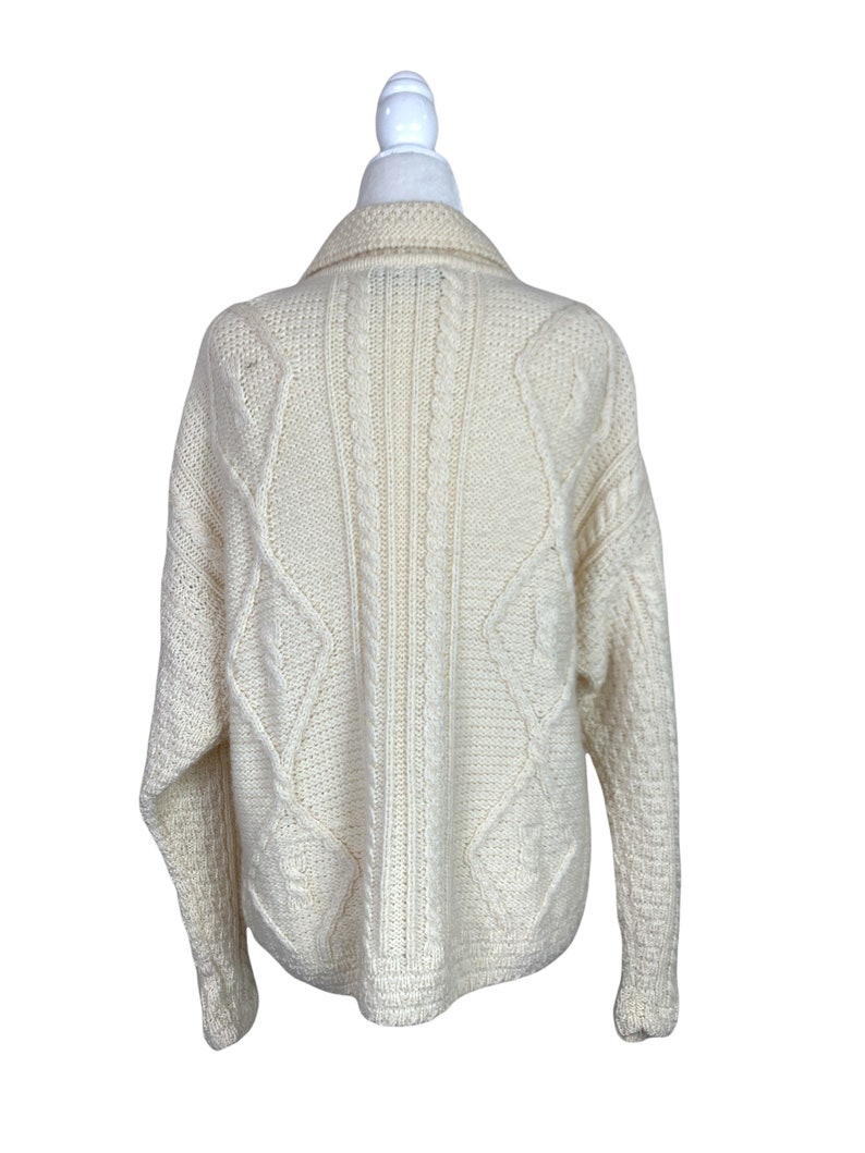 Vintage Irish Fisherman Style Cream Cardigan image 4