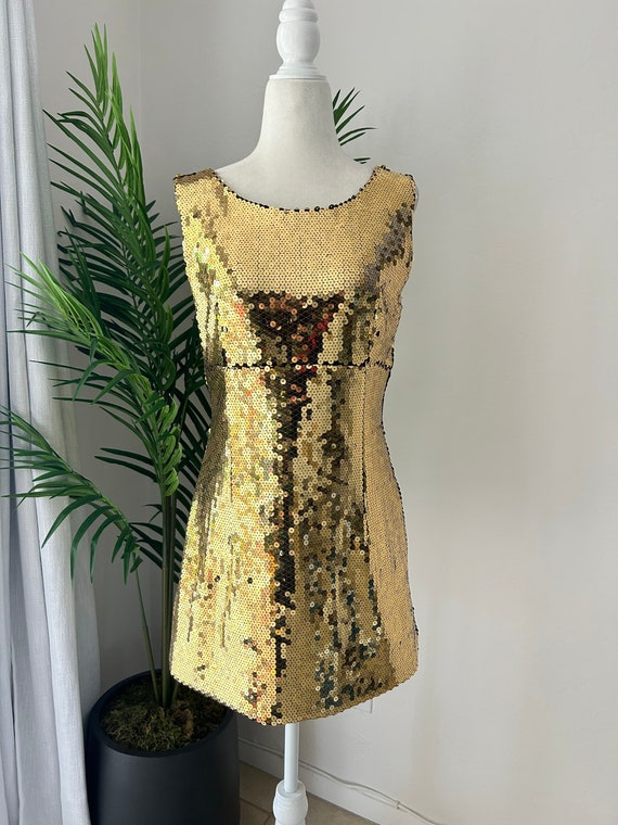 Moschino Gold Sequin Sheath Dress