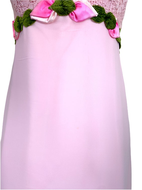 60's Pink Chiffon Sleeveless Dress - image 7
