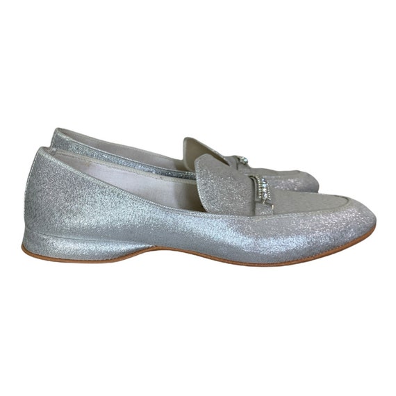 Silver Lamé Loafer Slipper - image 1