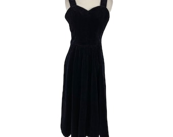Vintage Louella Ballerino Black Velvet Dress