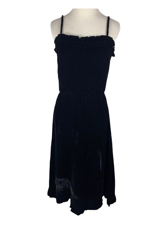 Vintage Black Velvet A Line Dress - image 2