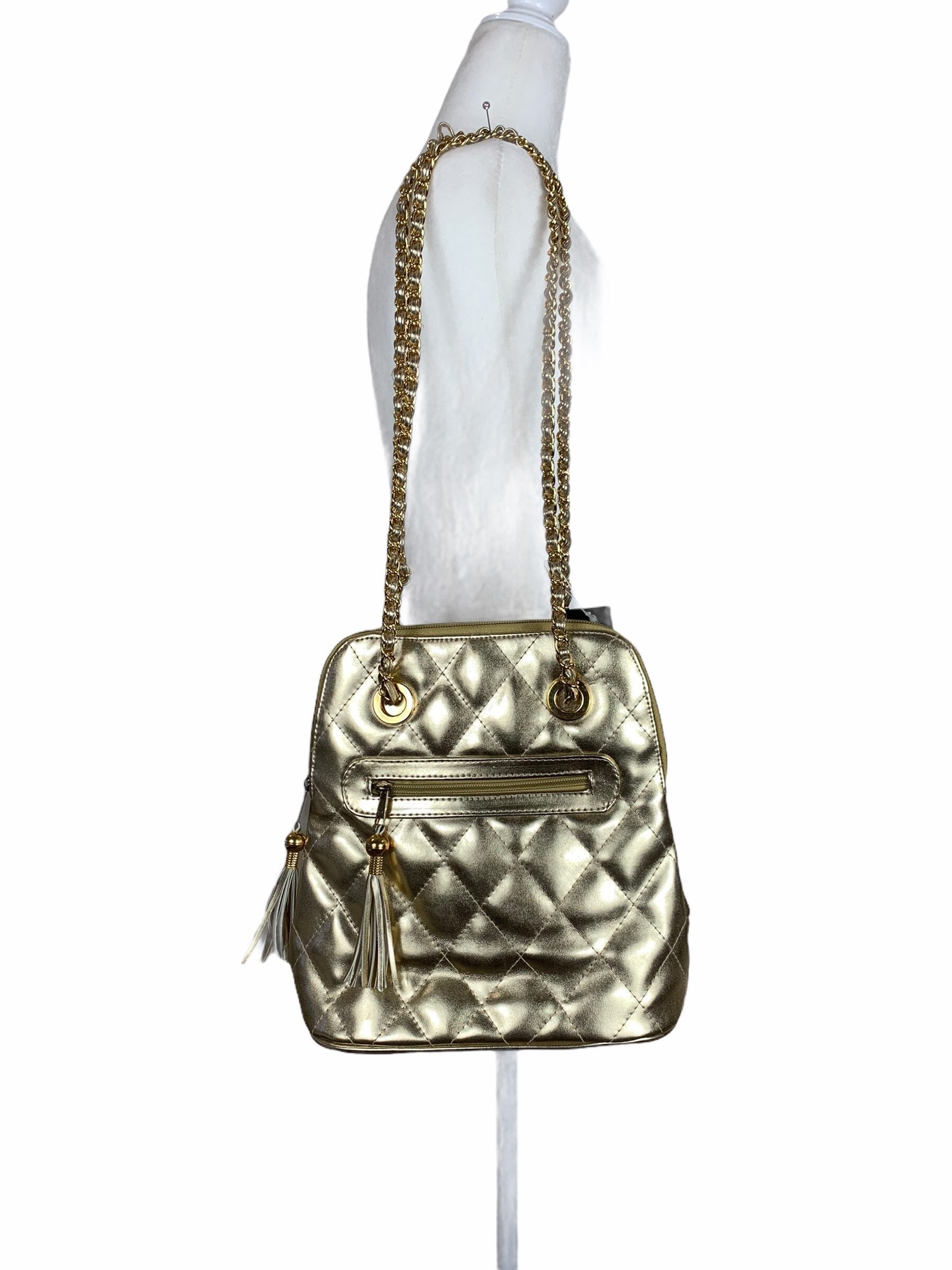 Buy 90's Quilted Gold Chain Shoulder Bag Online in India 