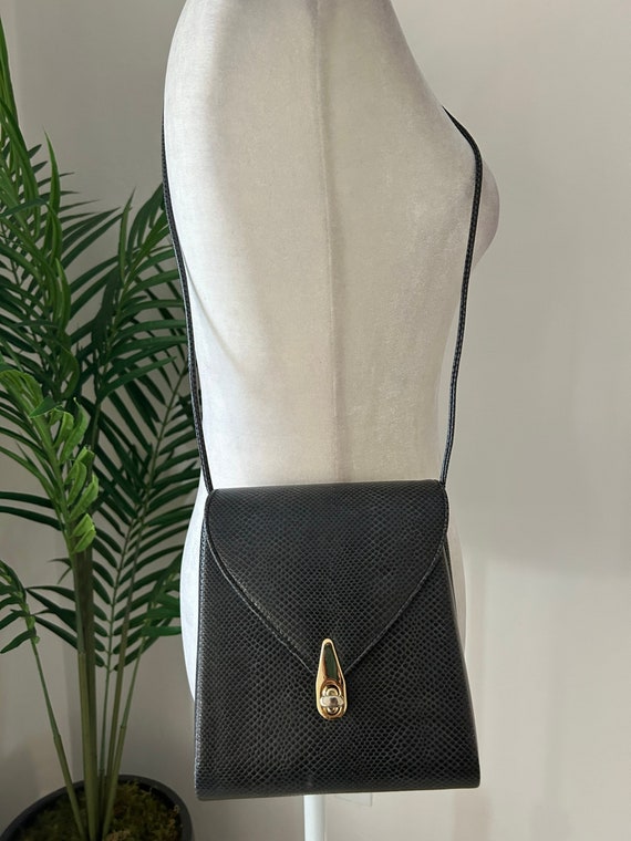 90’s Grey Lizard Skin Crossbody Box Purse