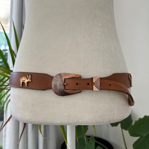 Rose Gold Western Leather Conch Belt