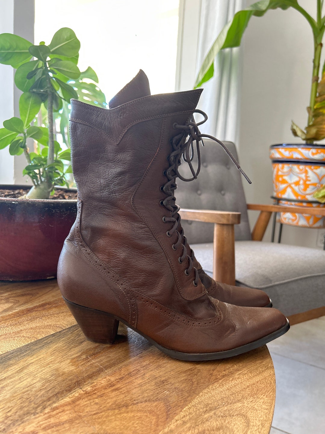 Oak Tree Farms Victorian Lace up Boot Etsy
