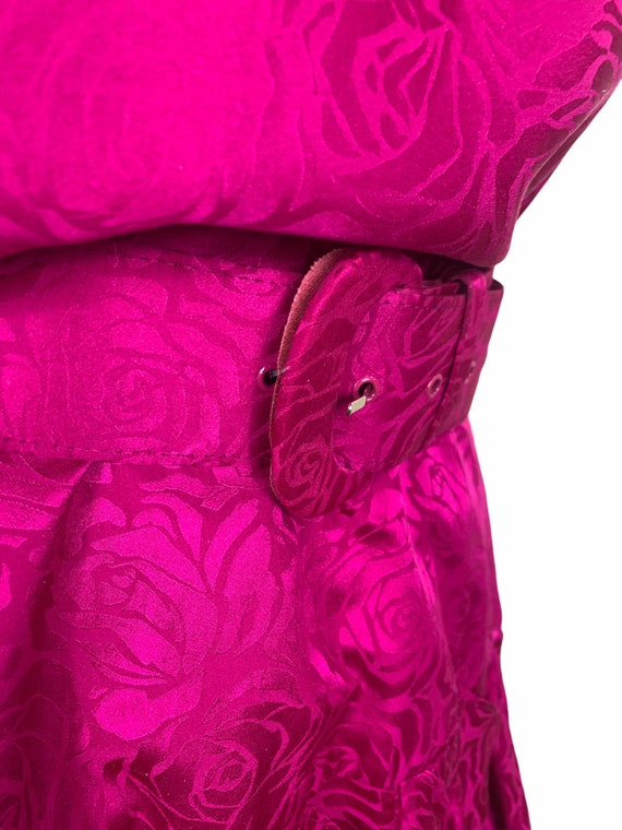 Fuchsia Silk Ruffled Dress - image 4