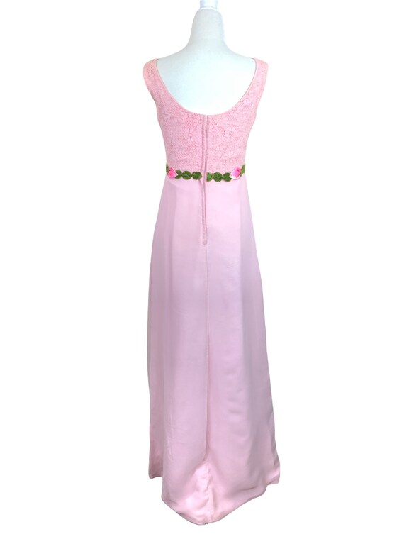 60's Pink Chiffon Sleeveless Dress - image 5