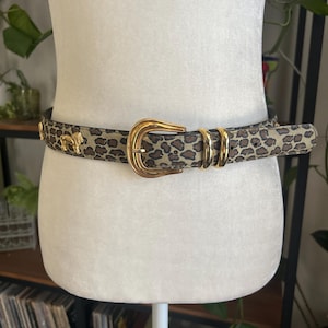 White and Gold Fringe Belt with Leopard Medallion Women main image 4