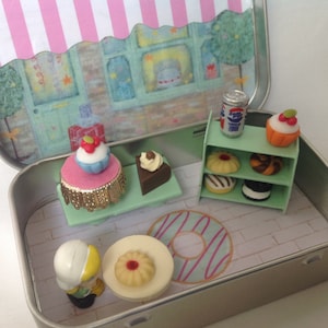 Miniature Bakery,Altoids Stocking Stuffer,Miniature Food, Valentines Day Gift, Tiny Food,Altoids Playset, Pocket Toy, Travel Toy