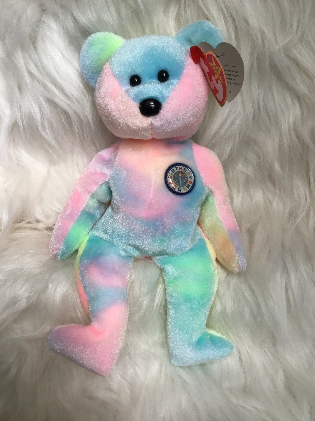 Birthday Bear,vintage Beanie Baby Birthday Bear,new Ty Birthday Bear ...