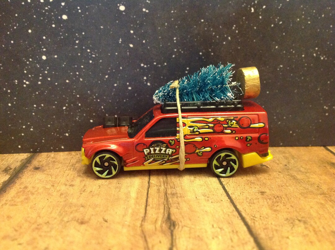Pizza Delivery Truck Carrying Christmas Tree Pizza Delivery Etsy