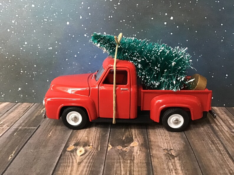 1953 Ford F100 Truck Carrying Christmas Tree Larger 4 Red Etsy