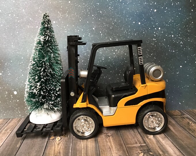 Forklift Carrying Christmas Tree, Larger 5 1/2 Fork Lift Christmas