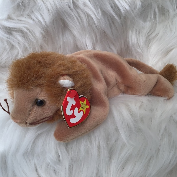 Vintage Beanie Baby Rory, New Ty Rory the Lion Beanie Baby, Lion Stuffed Toy,Ty Beanie Baby